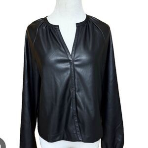 AVEC LES FILLES FAUX LEATHER TOP OR JACKET
